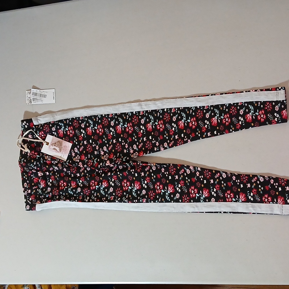 Jessica Simpson Black Floral Leggings, Girls Size S